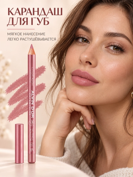 Карандаш для губ Alvin D’or P-20 Color Boost, мягкое нанесение