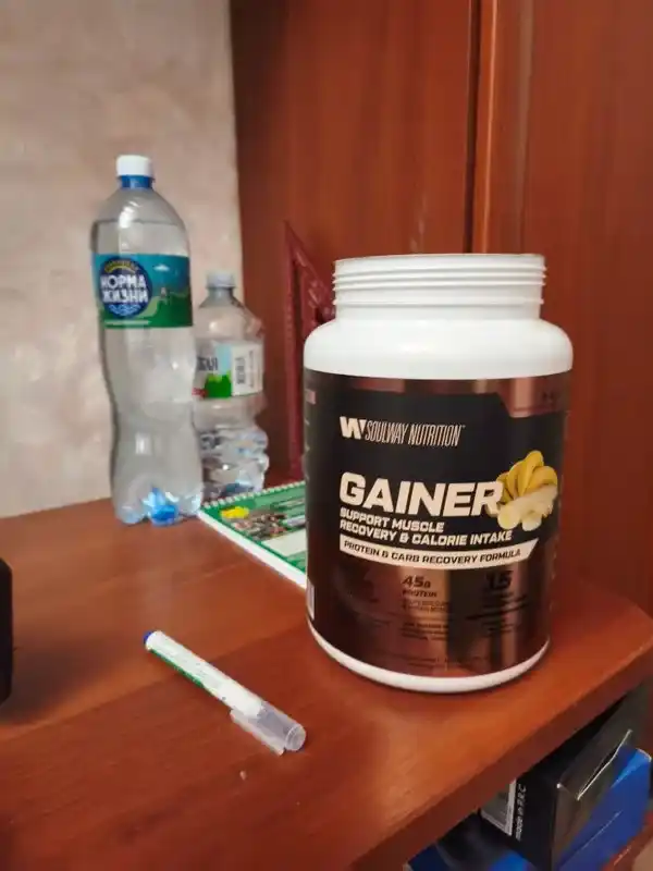 Komplekt geyner + kreatin monogidrat Soulway, massa yig‘ish uchun sport ozuqasi to‘plami
