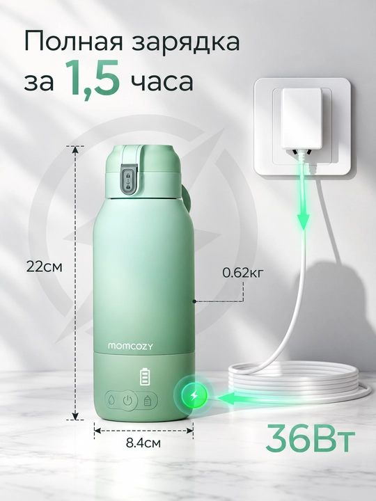 Momcozy MW05 портативный подогреватель молока и воды для поездок, 500 мл