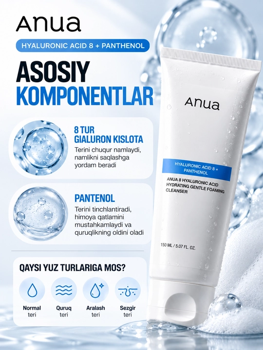 Anua — пенки и гели для умывания лица, глубокое и мягкое очищение