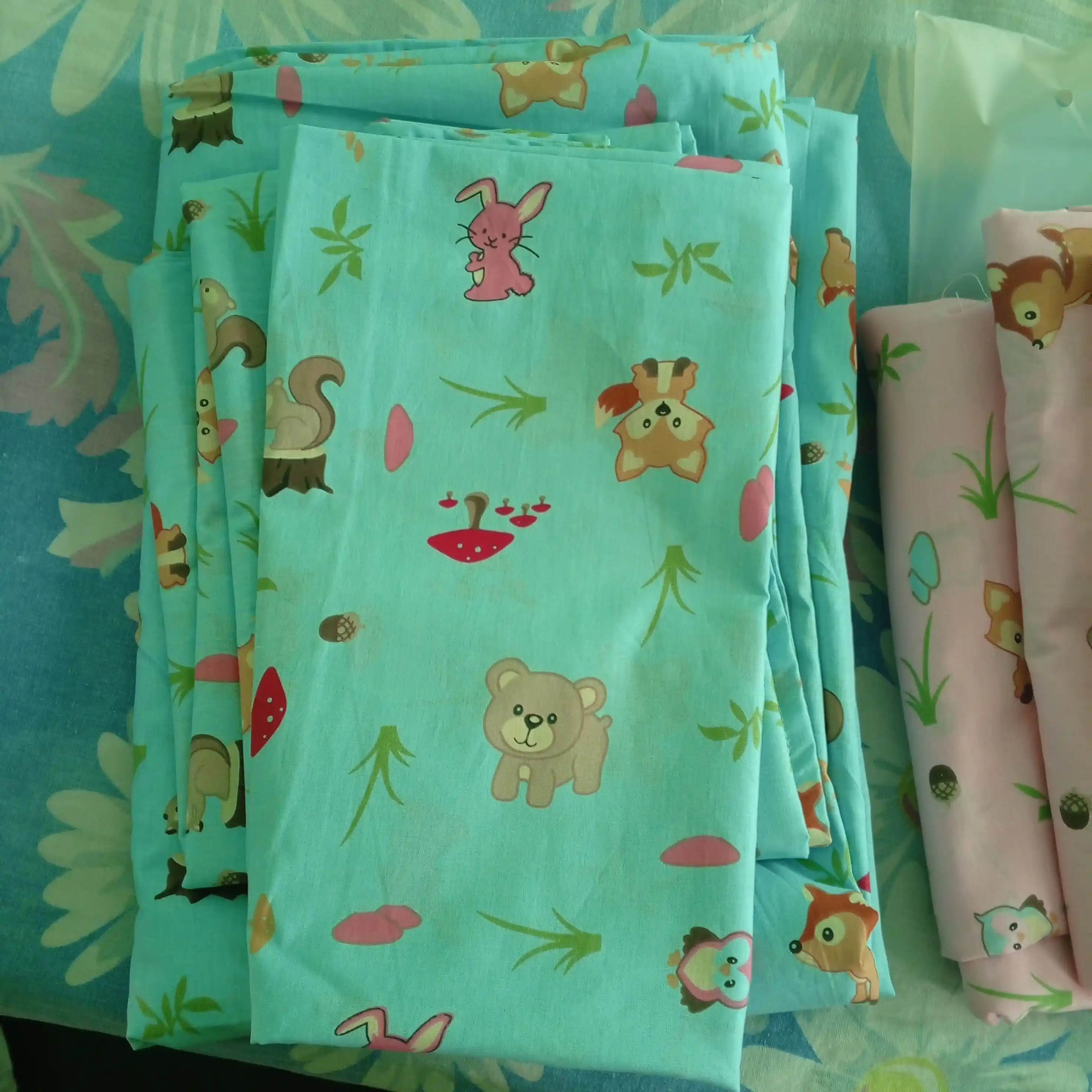 Bolalar uchun Choyshab to'plami POPLIN 1.5 kishilik komplekt, paxta, gippoallergenniy