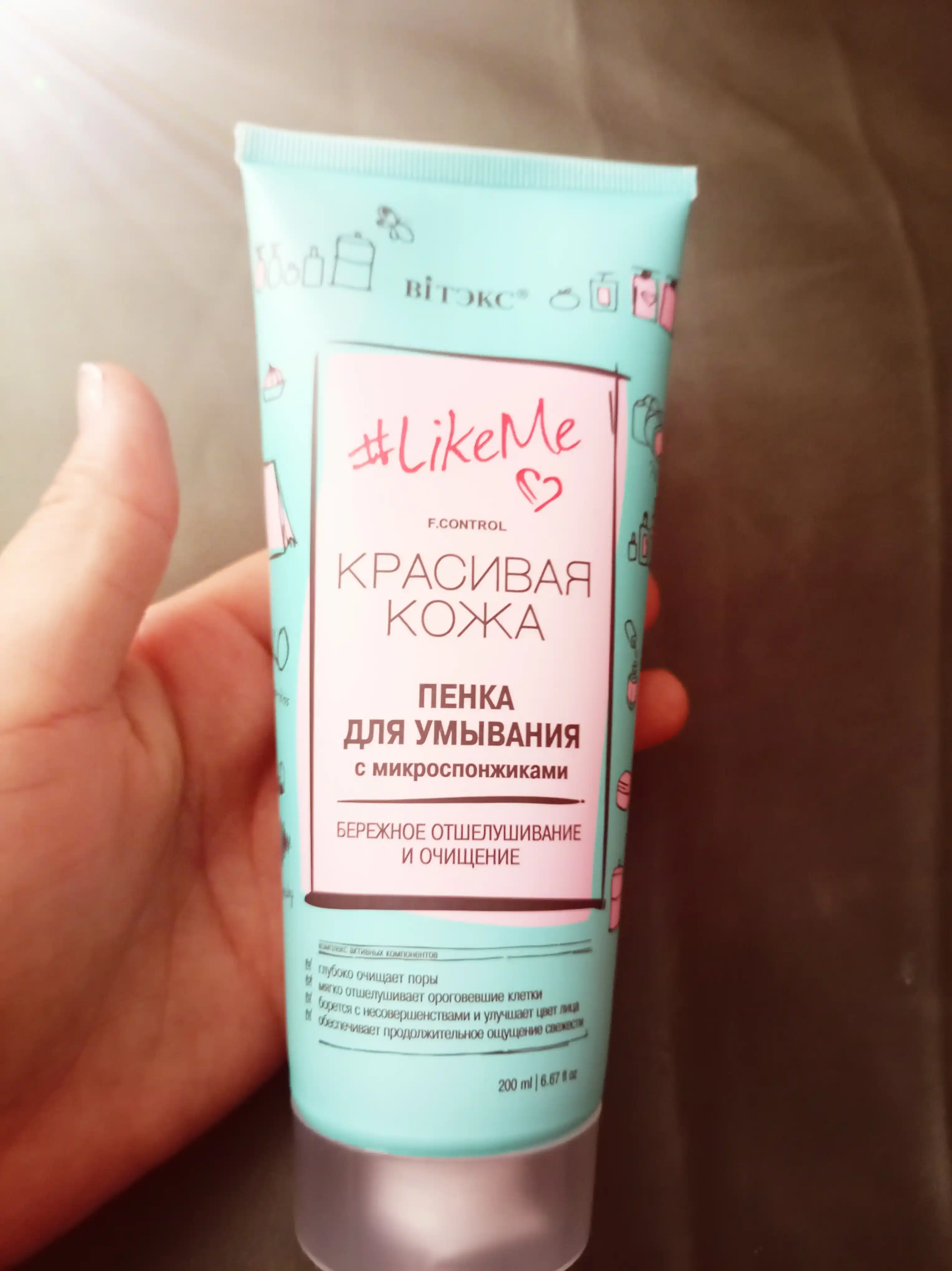 Пенка для умывания лица LikeMe, с микроспонжиками, Витэкс, 200 мл