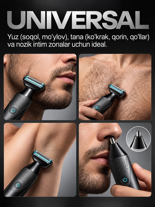 VGR elektr ustara, akkumulyatorli ustara va soqol, mo‘ylov va soch trimmeri
