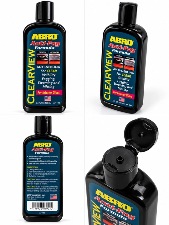 ABRO Anti-Fog AF-190 — Avtomobil oynasi bug‘lanishiga qarshi, 103 ml