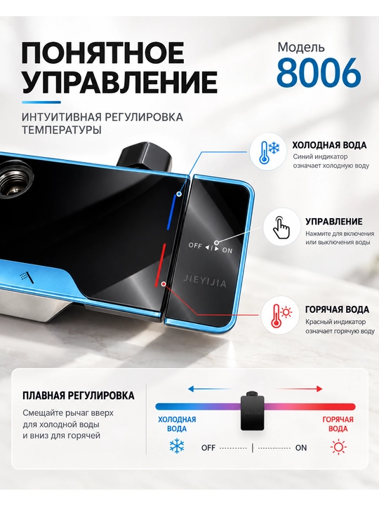8006 yuqori va qo‘l dushli dush tizimi