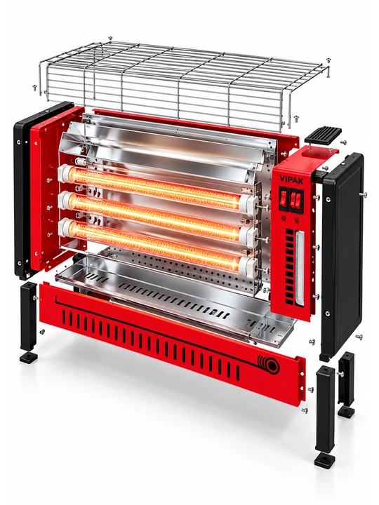 Elektr isitgich, VIPAK VK-200, infraqizil isitgich, uy isitish, 1600W