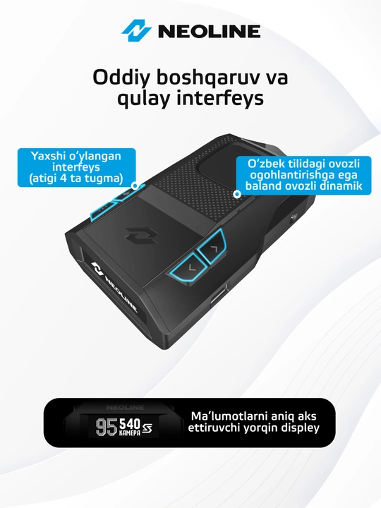 Neoline X-COP 7850s radar detektori, O'zbekiston uchun versiya