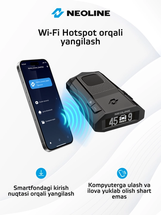 Neoline X-COP 7850s radar detektori, O'zbekiston uchun versiya