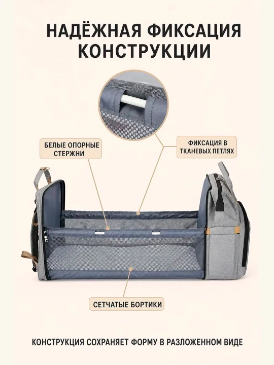 Сумка - рюкзак для мам, для путешествий, трансформер с кроватью