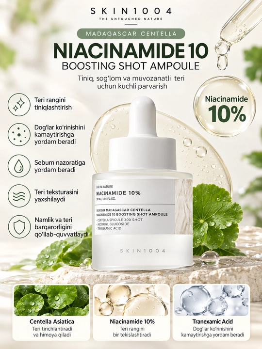SKIN1004 Niacinamide 10% Boosting Shot Ampoule — serum, 30 ml - 