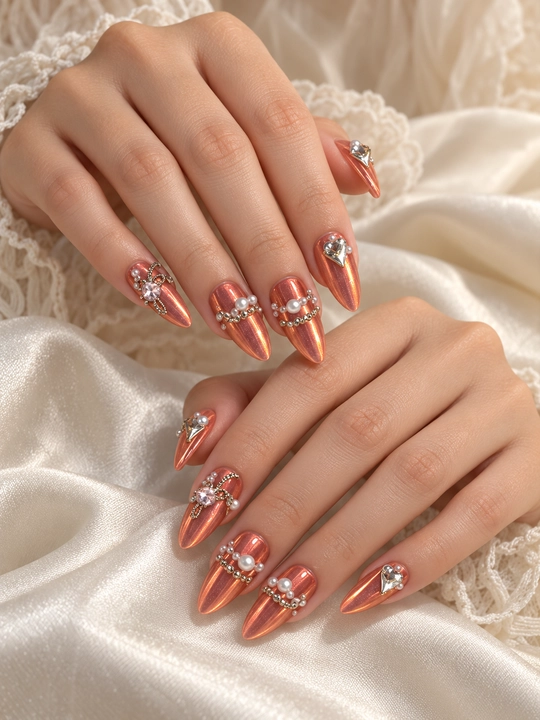 Ko‘p martalik yopishtirma sun’iy tirnoqlar, kleyli press on nails, tayyor manikyur - 