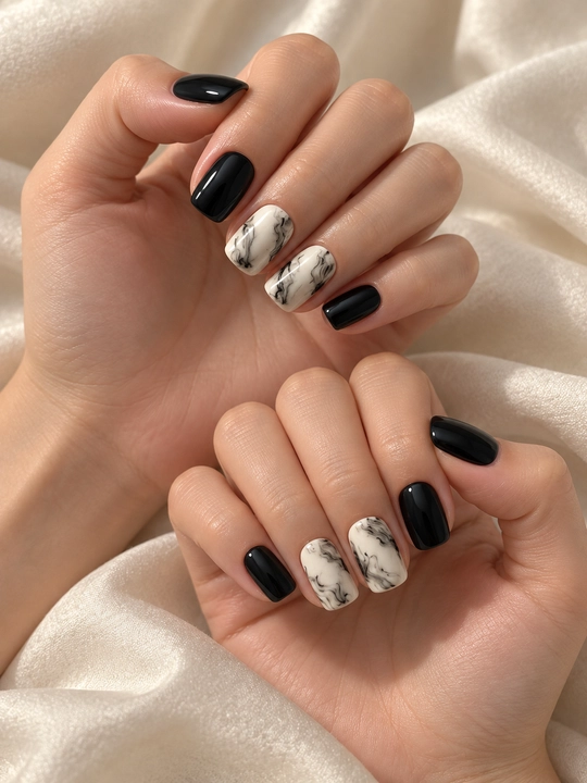 Ko‘p martalik yopishtirma sun’iy tirnoqlar, kleyli press on nails, tayyor manikyur - 