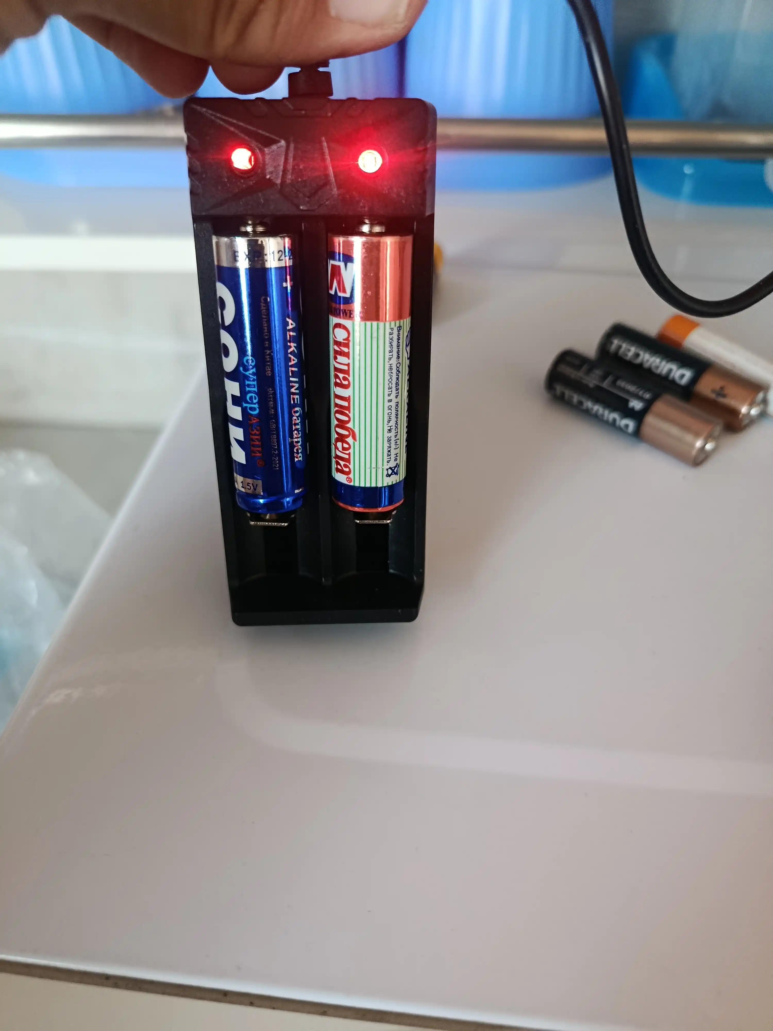 Зарядка USB для аккумуляторов до 18650, 2 слота, Li-ion, 1000 мА