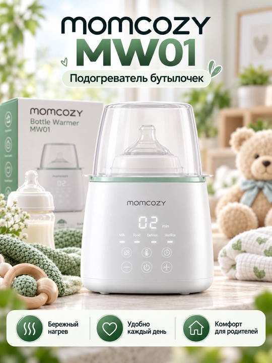 Многофункциональный подогреватель для бутылочек Momcozy, с функцией разморозки и подогрева