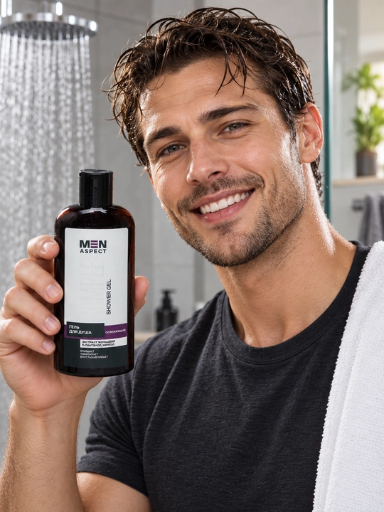 Гель для душа MEN ASPECT SIMPLE освежающий, 250 мл, Модум