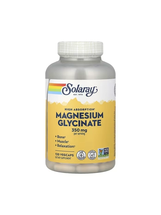 Solaray, magniy glitsinati, 120 ta kapsula AQShda ishlab chiqarilgan