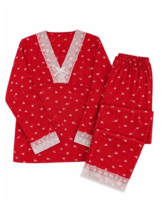 Pijama ayollar uchun, uy kiyimi, 2 tasi 1 da, yengi uzun, standart +sovg'a
