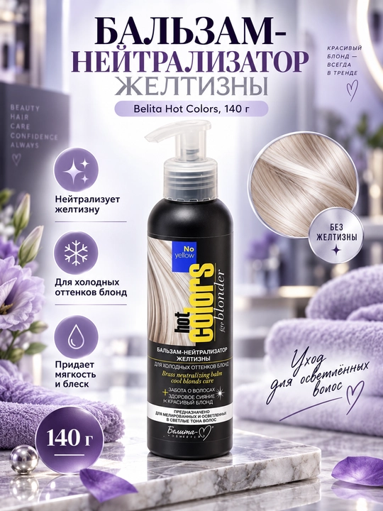 Бальзам-нейтрализатор желтизны Belita Hot Colors, 140 г - 