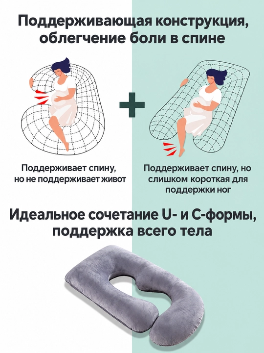U-образная подушка для беременных Momcozy, подушка для сна и отдыха