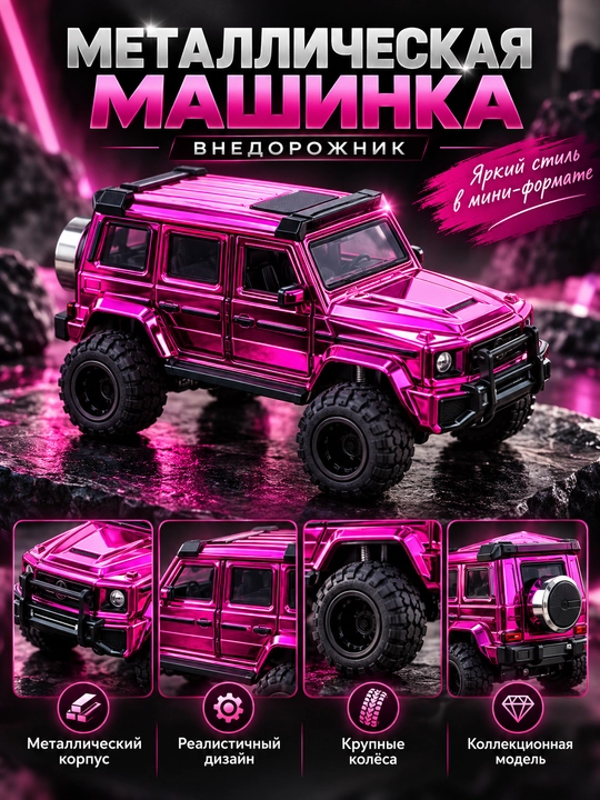 Металлическая инерционная машинка Внедорожник SUV, со световыми и звуковыми эффектами - 