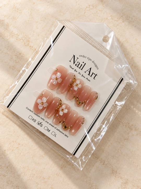 Накладные ногти press on nails с клеем, длинные типсы со стразами и дизайном