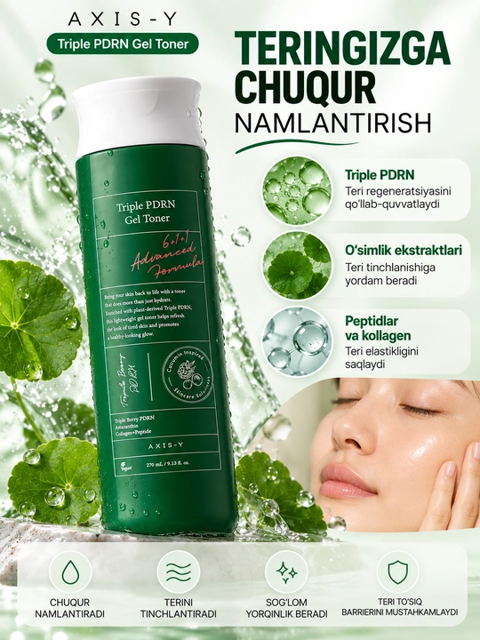 Gel teksturali PDRN toner Axis-Y Triple PDRN Gel Toner