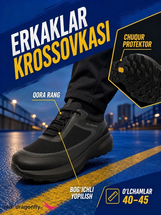 Erkaklar krossovkasi, Red Dragonfly, erkaklar oyoq kiyimlari, erkaklar poyabzali, 40-45