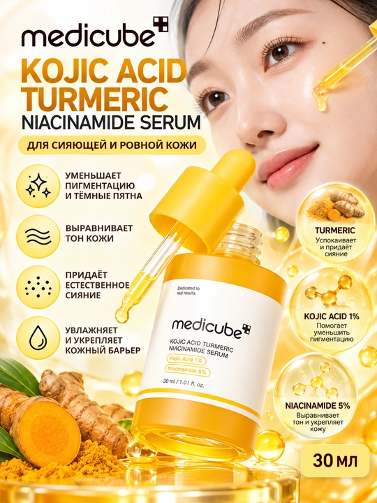 Medicube Kojic Acid Turmeric Niacinamide Serum — 30 ml - 