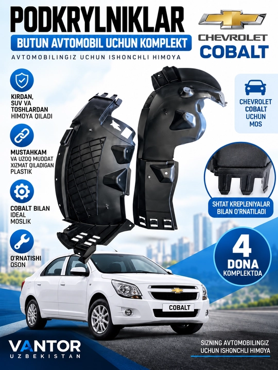 Chevrolet Labo, Cobalt, Onix old qanot osti qoplamalari, 2 ta komplekt