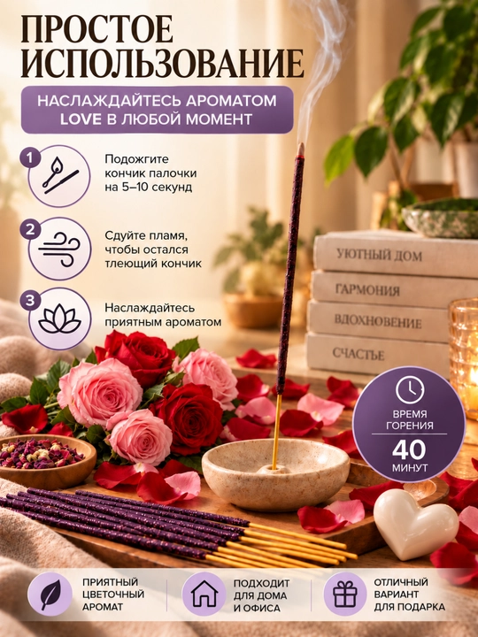 Ароматные палочки для дома, благовония в пачке 20 штук