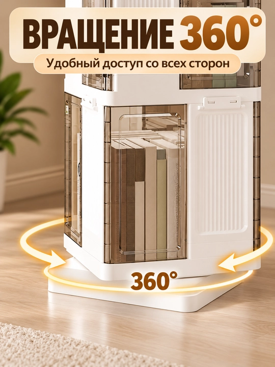 Вращающийся стеллаж для книг — 4 яруса