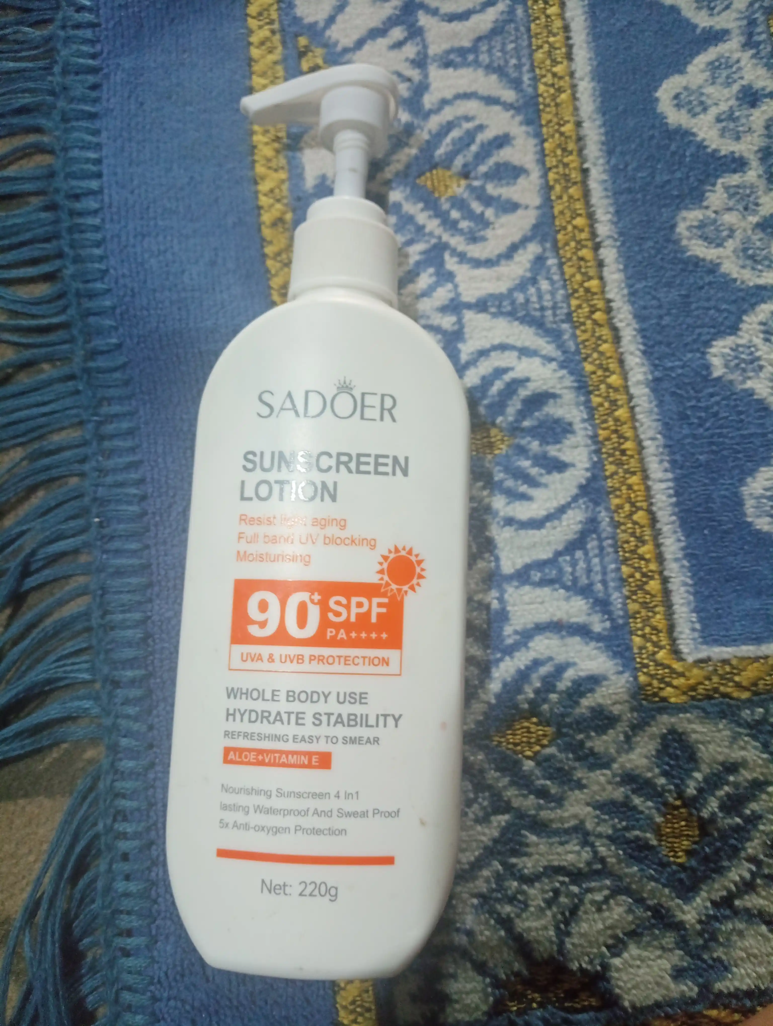 Солнцезащитный крем для лица и тела с SPF 90+ SADOER 220 гр