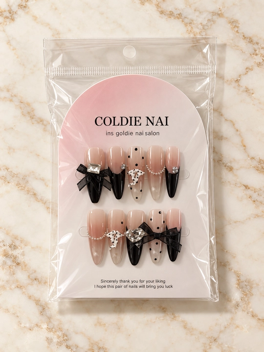 Накладные ногти с клеем press on nails, типсы со стразами, готовый маникюр