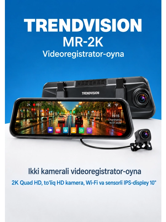 TrendVision MR-2K videoregistrator-ko‘zgu - 