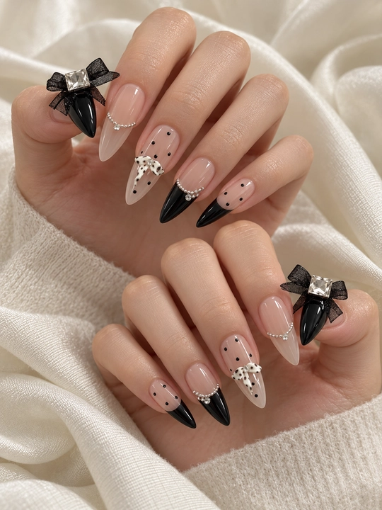 Накладные ногти с клеем press on nails, типсы со стразами, готовый маникюр