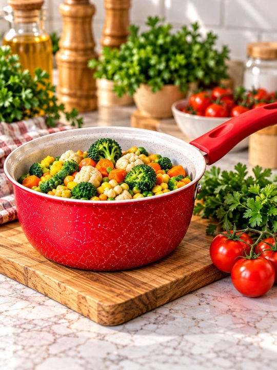 Кастрюля-ковш с антипригарным покрытием, длинной ручкой для кухни