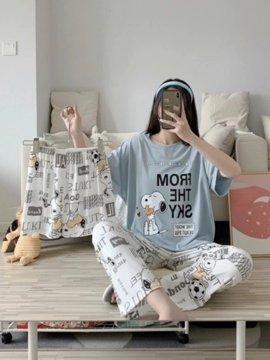 Ayollar pijamasi, koreys uslubida, uyqu va dam olish uchun yoqimli dizayn