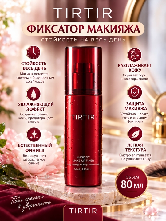 TIRTIR Mask Fit Make Up Fixer — фиксатор макияжа, 80 мл, Корея - 