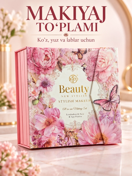 Декоративный косметический набор для глаз, лица и губ — Beauty New Stylish Makeup Palette - 