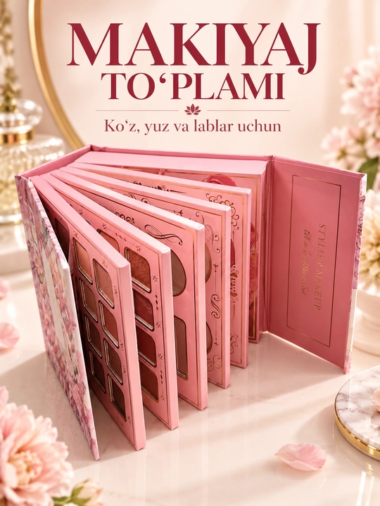 Ko‘z, yuz va lablar uchun dekorativ kosmetika to‘plami — Beauty New Stylish Makeup Palette