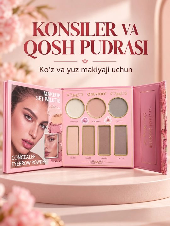 Ko‘z, yuz va lablar uchun dekorativ kosmetika to‘plami — Beauty New Stylish Makeup Palette