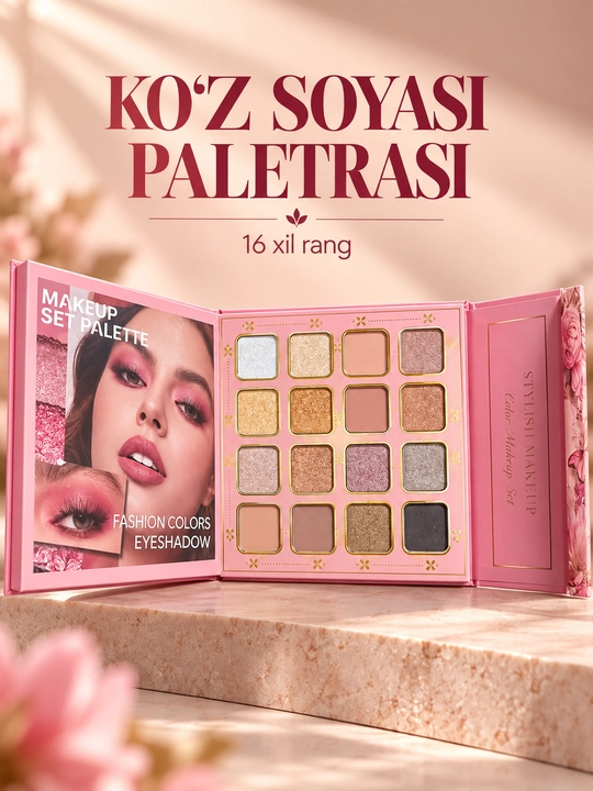Ko‘z, yuz va lablar uchun dekorativ kosmetika to‘plami — Beauty New Stylish Makeup Palette