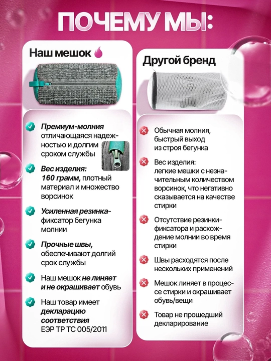 Мешок для стирки обуви и кроссовок, чехол для стиральной машины, микрофибра
