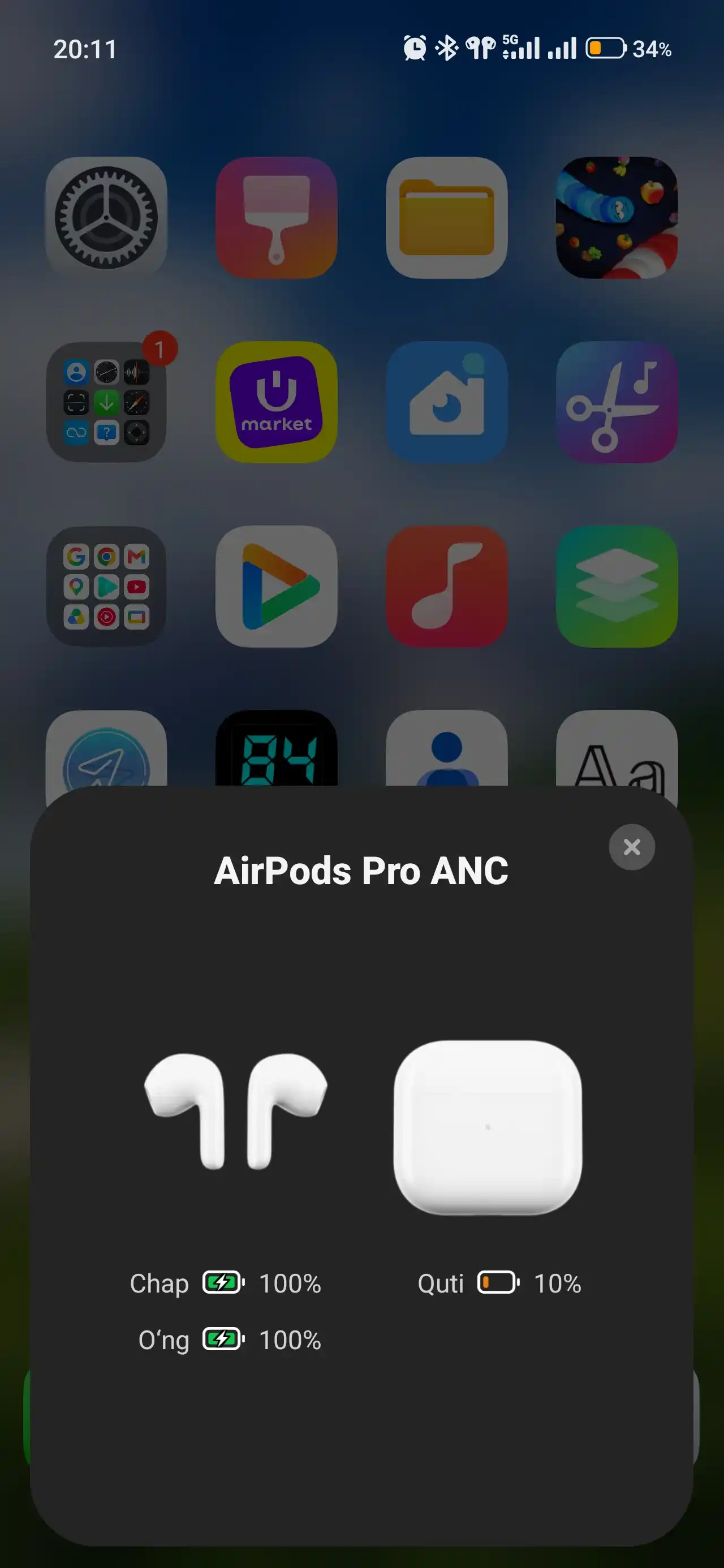 Simsiz quloqchinlar Pods Pro 2 ANC bluetooth naushnik Shovqinni kamaytirish funksiyasi bor