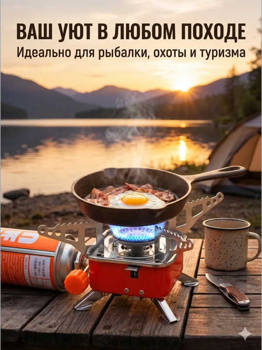 Sayyohlik gaz gorelkasi - shamoldan himoyalangan, shamoldan himoyalanmagan plita