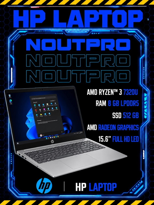 Ноутбук HP LAPTOP, AMD Ryzen™ 3 7320U, RAM 8 GB LPDDR5, 512 GB SSD, 15.6″ Full HD LED - 