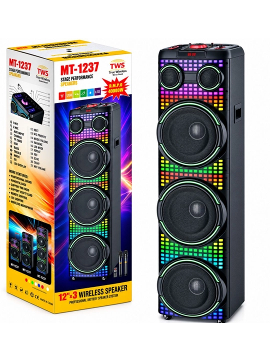 Портативная Bluetooth караоке-колонка MT-1237, с 2 микрофонами - 