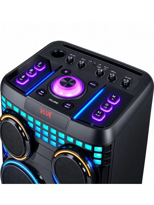 Portativ Bluetooth karaoke kalonkasi MT-1237, 2 ta mikrofon bilan