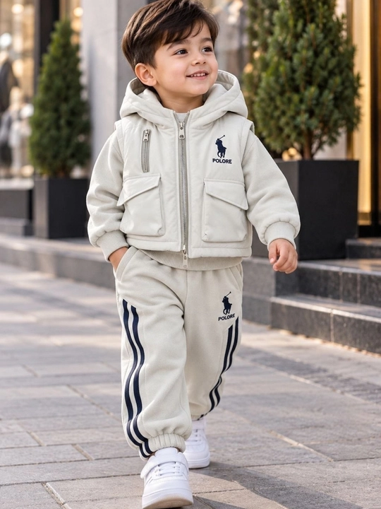O‘g‘il bolalar uchun sport kostyumi, qishki issiq kostyum, 2-6 yosh, kapyushonli - 