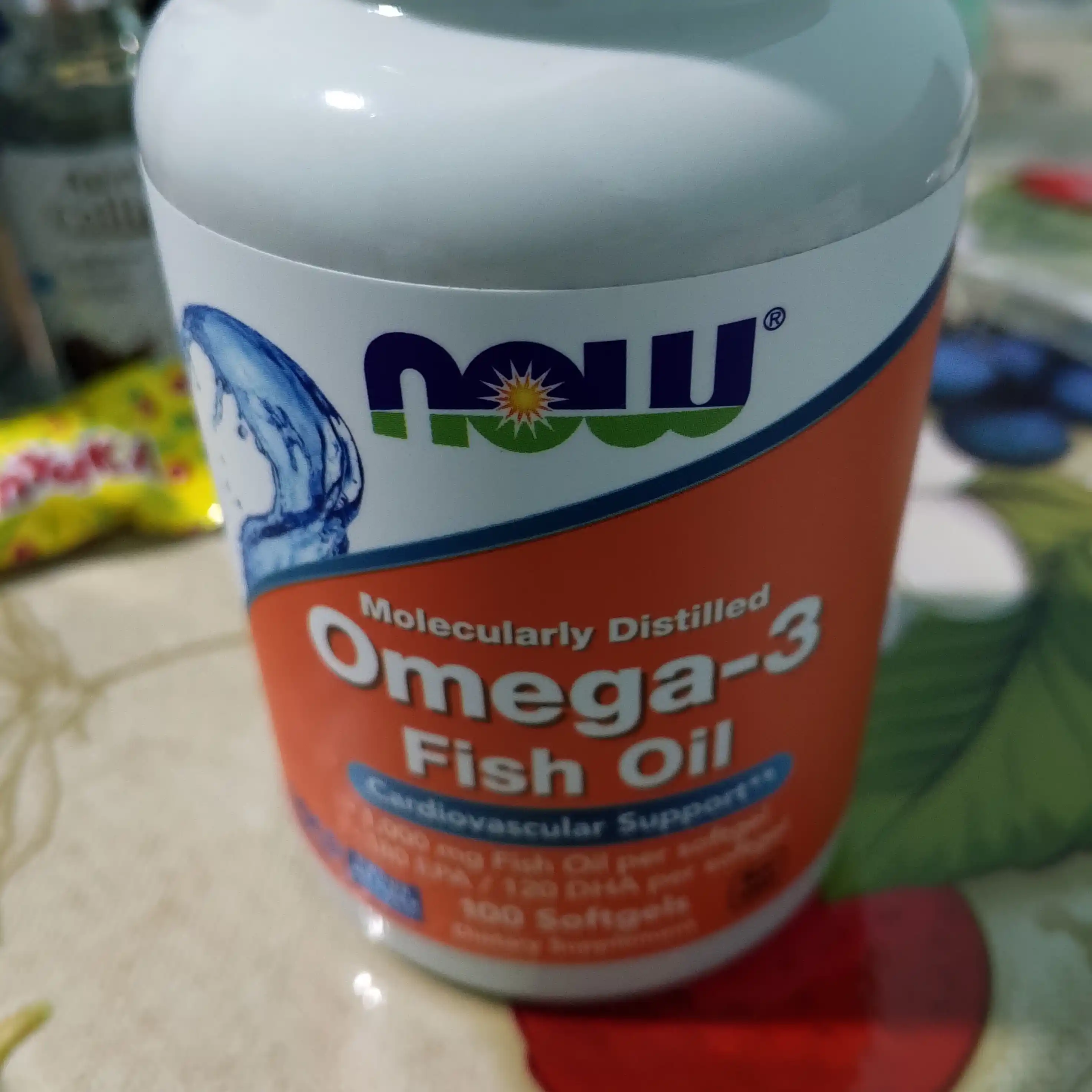 Now Foods Omega-3, baliq yog'i, 180 EPA / 120 DHA, halol